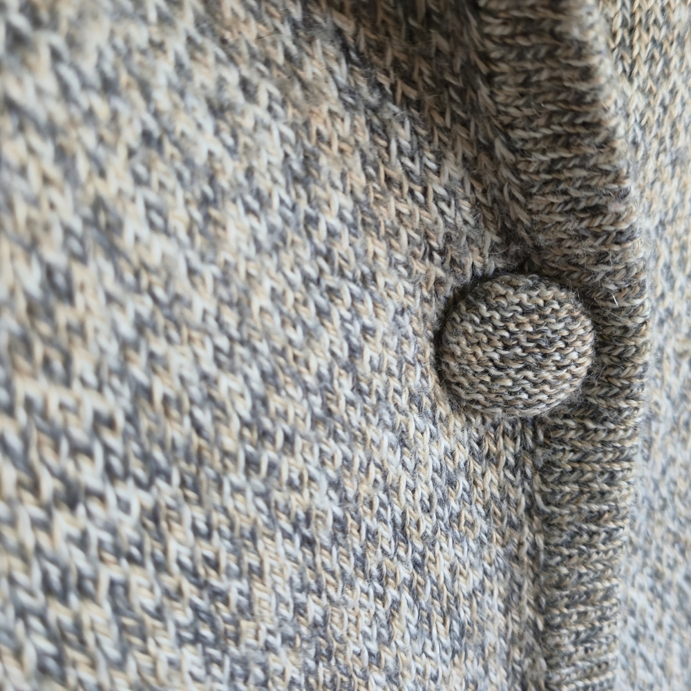 Peruvian Link Size M Alpaca Knit Blazer Jacket Gray Heather Cardigan Sweater - Picture 7 of 9